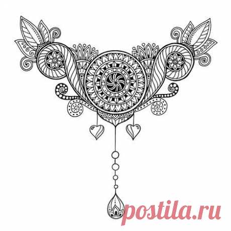 Ethnic floral, doodle background pattern in vector. Henna paisley mehndi doodles design tribal design element. Black and white pattern for coloring book for adults and kids. 123RF - Миллионы стоковых фото, векторов, видео и музыки для Ваших проектов.