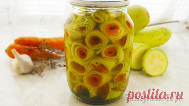 Маринованные хрустящие рулетики из кабачков!