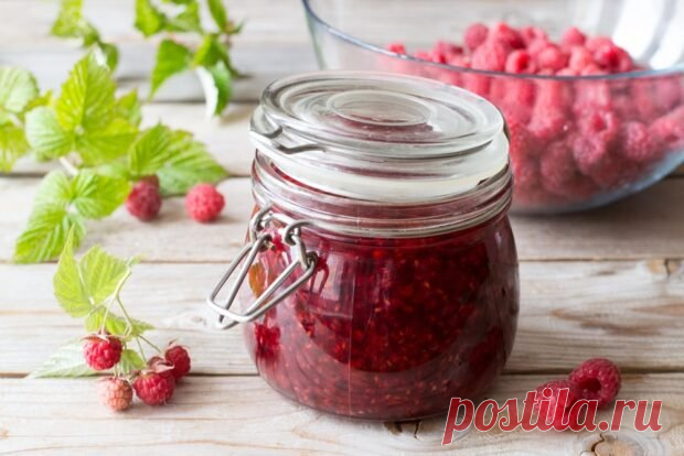 Перетертая малина в банке — Сад Заготовка