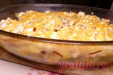 Картошка с курицей в духовке – рецепт с фото