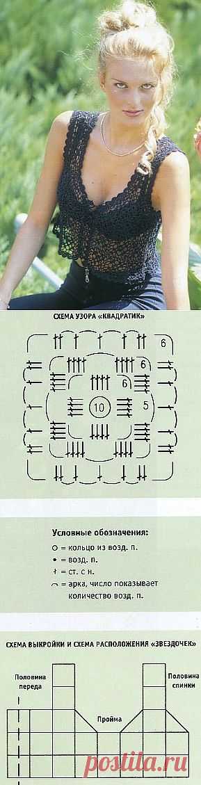 АЖУРНАЯ КОФТОЧКА КРЮЧКОМ.