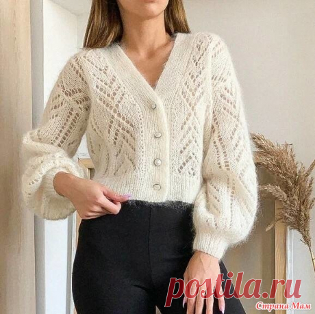 Укороченный кардиган с геометрическим узором - Страна Мам
