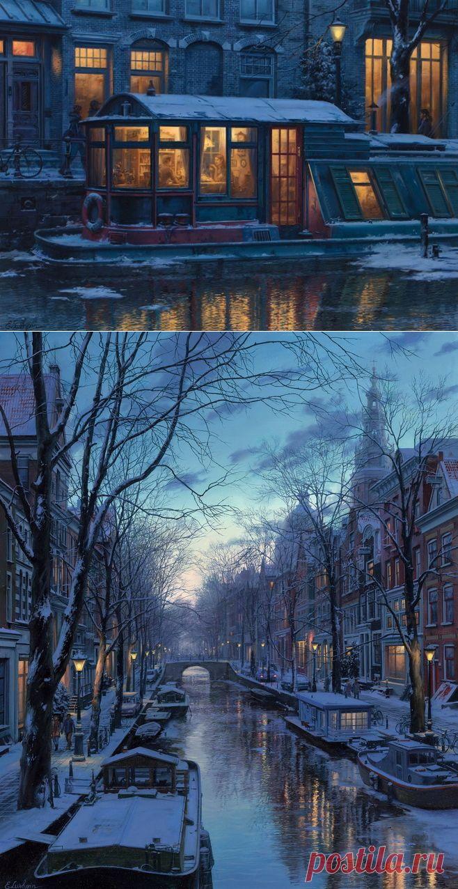 Теплые зимние картины от Евгения Лушпина