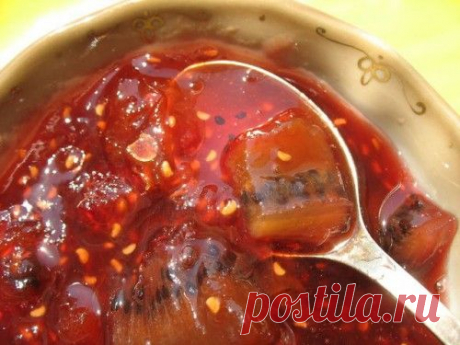 Варенье из малины с киви и абрикосами / Простые рецепты