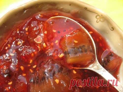 Варенье из малины с киви и абрикосами / Простые рецепты