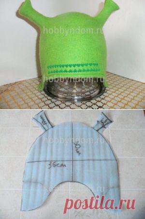 МК.Валяная шапка для бани Шрек ХОББИн ДОМ