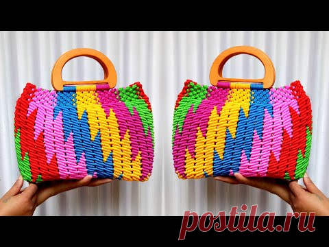 Новая яркая сумка, макраме. Очень просто