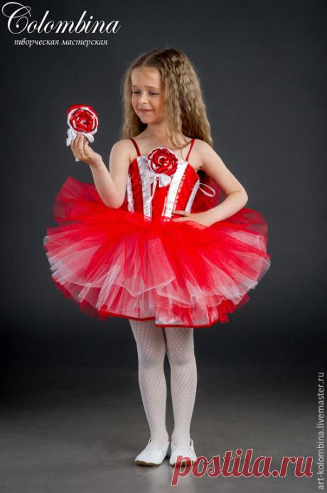 Купить Костюм конфетки - ярко-красный, костюм конфетки, карнавальный костюм, атлас