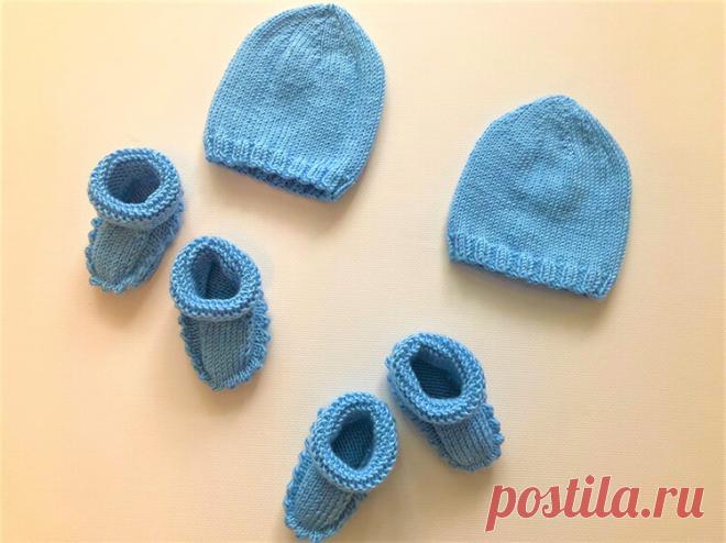 Шапочка для новорожденных спицами: схема и описание вязания для мальчика и девочки | Все о рукоделии