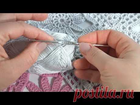 Great!!! Crochet Flower Motif/How to join Crochet Motifs/Step by Step Video Tutorial