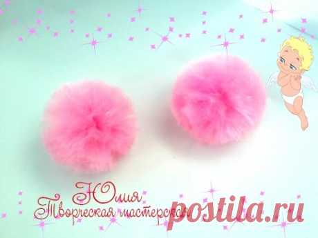 Пушистые заколки помпоны из фатина своими руками