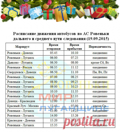 (68) ОдноклассникиРАСПИСАНИЕ ДВИЖЕНИЯ АВТОБУСОА ОТ  СТ. рОВЕНЬКИ