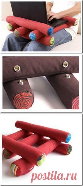 Мягкие валики из ткани, которые делают работу на ноутбуке комфортной и по-домашнему уютной.