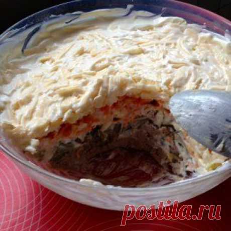 Салат с куриной печенью. Пошаговый рецепт с фото на Gastronom.ru