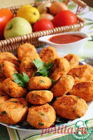 Котлеты из чечевицы и кус-куса с томатным соусом - кулинарный рецепт