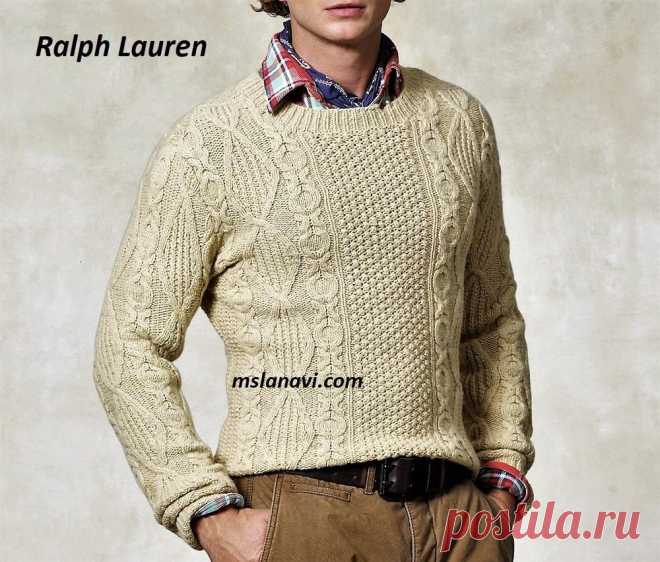Мужской свитер спицами от Ralph Lauren - Вяжем с Лана Ви