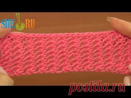 Сетка вязаная спицами Урок 18 Узор сетка - YouTube