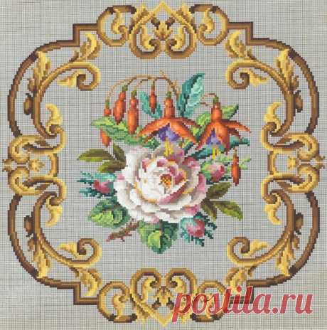 (687) Prelepa stara šema. | ANTIQUE - BERLIN WORK,NEEDLEPOINT and PETIT POINT