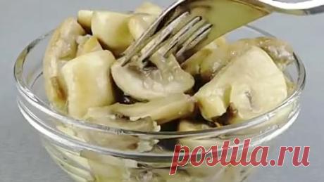 Быстрый рецепт маринованных шампиньонов(описание под видео)