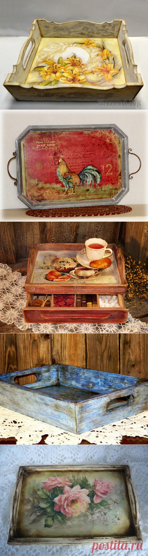 ﻿ Декупаж подносов: фото идеи и советы