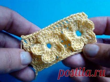 Узор вязания крючком 7 - Цветы - Crochet pattern Flowers - YouTube
