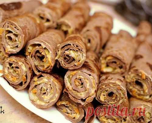 Блинчики печёночные с начинкой