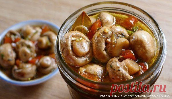 Быстрые маринованные шампиньоны