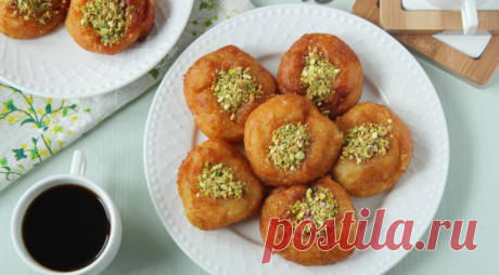 Турецкие пончики «Дамский пупок» (Hanım Göbeği) | Вкусные рецепты