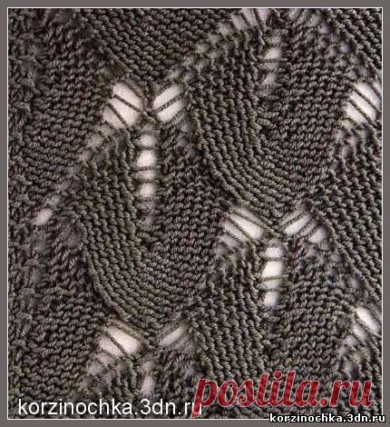 Узор «Листочки» спицами Узор выступает на... / Handmade / двойная резинка спицами / Pinme.ru / Ангелина