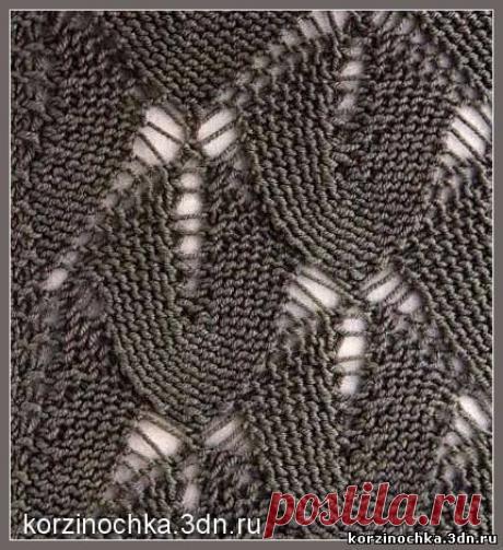 Узор «Листочки» спицами Узор выступает на... / Handmade / двойная резинка спицами / Pinme.ru / Ангелина