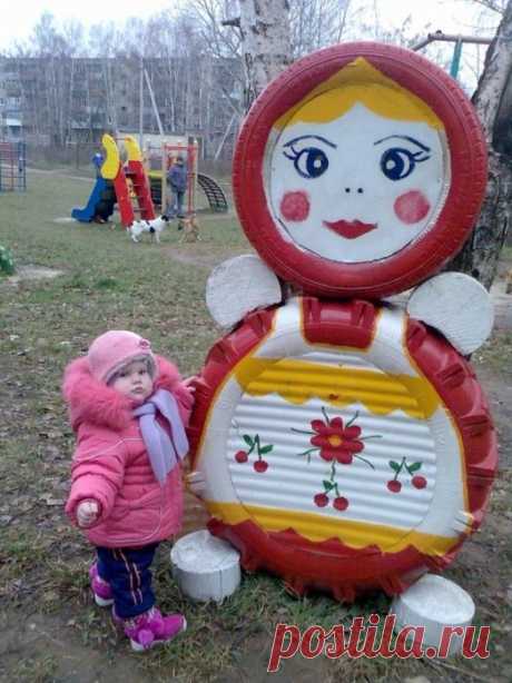 Фигуры из шин для детской площадки, дачи, сада.
