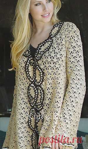 Бежевый кардиган. Вязание для женщин / Кардиганы / Крючком