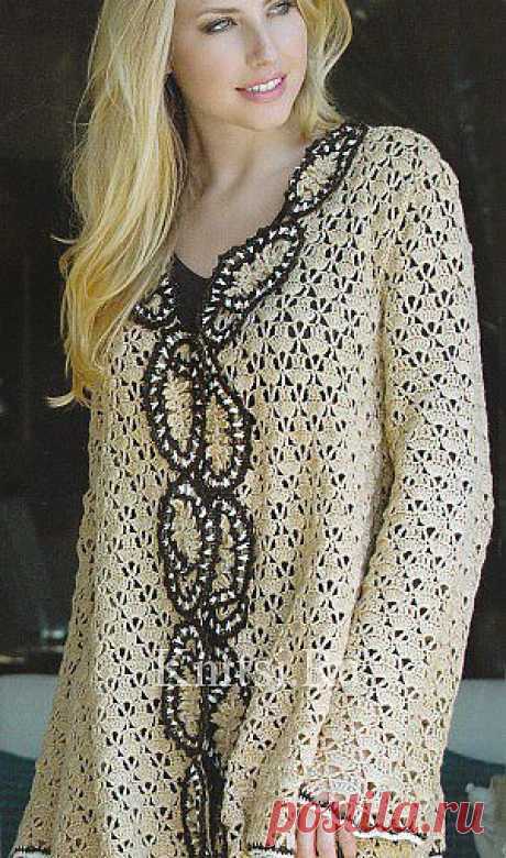 Бежевый кардиган. Вязание для женщин / Кардиганы / Крючком