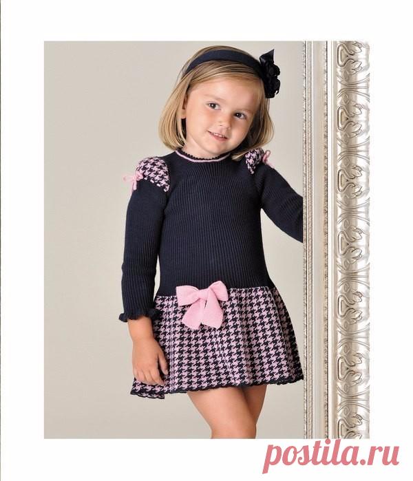 Платье с жаккардовым узором для девочки