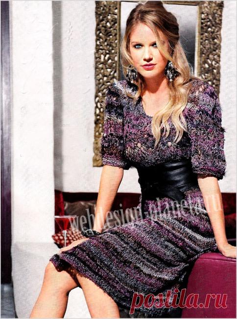 Как связать платье спицами с ажурным верхом | Вязание спицами, вязание крючком | Мир вязания В платье спицами с ажурным верхом и с короткими рукавами вас ожидает королевский выход. Связать платье спицами с ажурным верхом легко, просто следуйте указаниям
