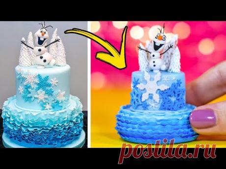 ПОВТОРЯЮ ТОРТ ХОЛОДНОЕ СЕРДЦЕ В МИНИАТЮРЕ / КАК СЛЕПИТЬ ЕДУ из ПОЛИМЕРНОЙ ГЛИНЫ / Анна Оськина