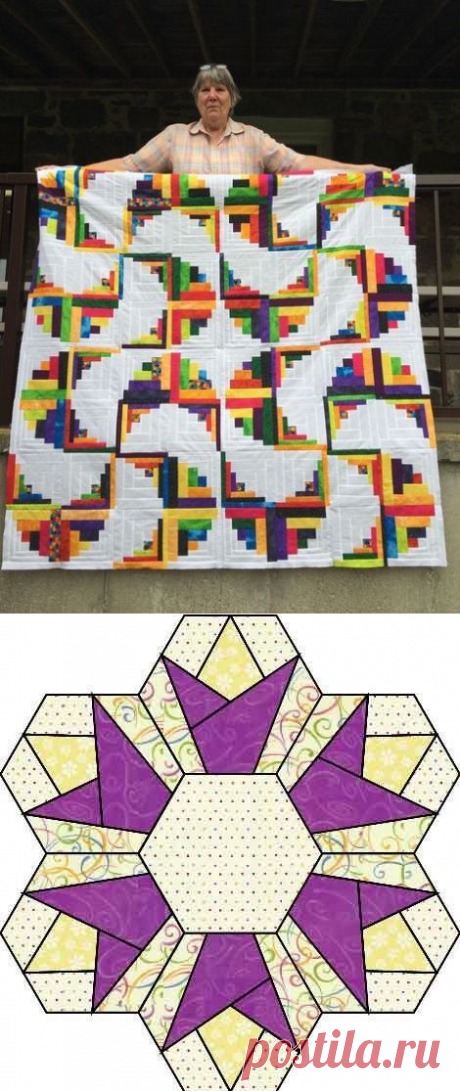 Образцы лоскутных блоков с использованием квадратов и треугольников, ромбов и шестиугольников — Сделай сам, идеи для творчества - DIY Ideas