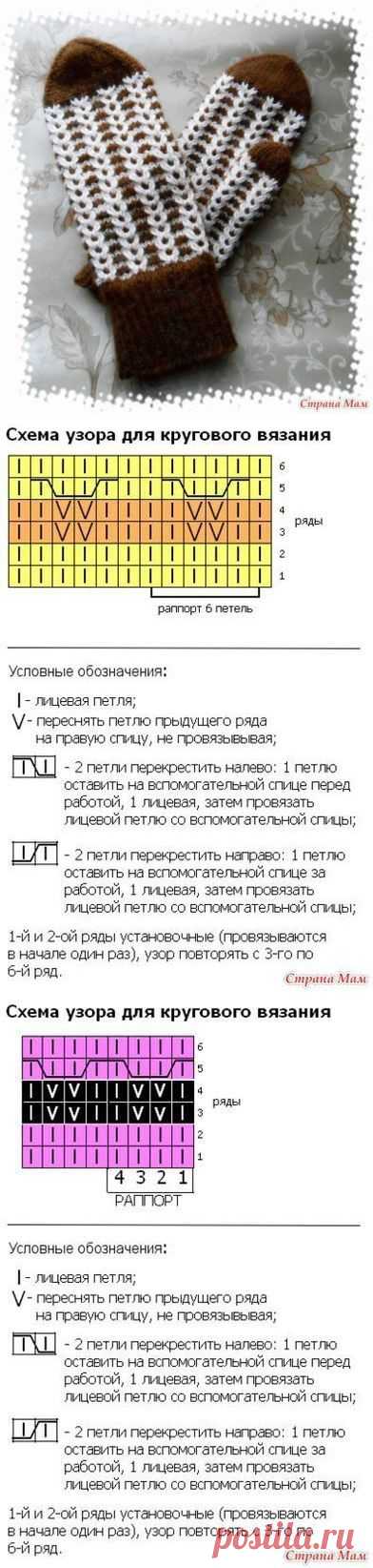 Варежки "ленивым жаккардом"