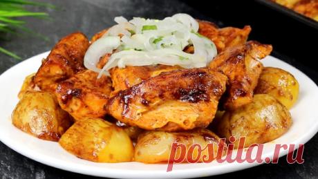 Простой ужин. Большое блюдо для всей семьи. Курица с картошкой просто и очень вкусно. | Вкусные Советы | Дзен