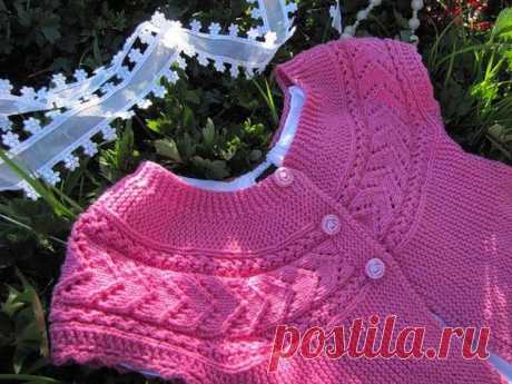 Детский жилет с кокеткой вязаный спицами. Жилет вязаный спицами для девочки | Домоводство для всей семьи