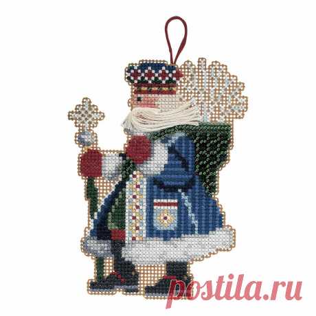 Kit de adornos navideños de Frosty Santa Mill Hill 2001 Woodland Santas
