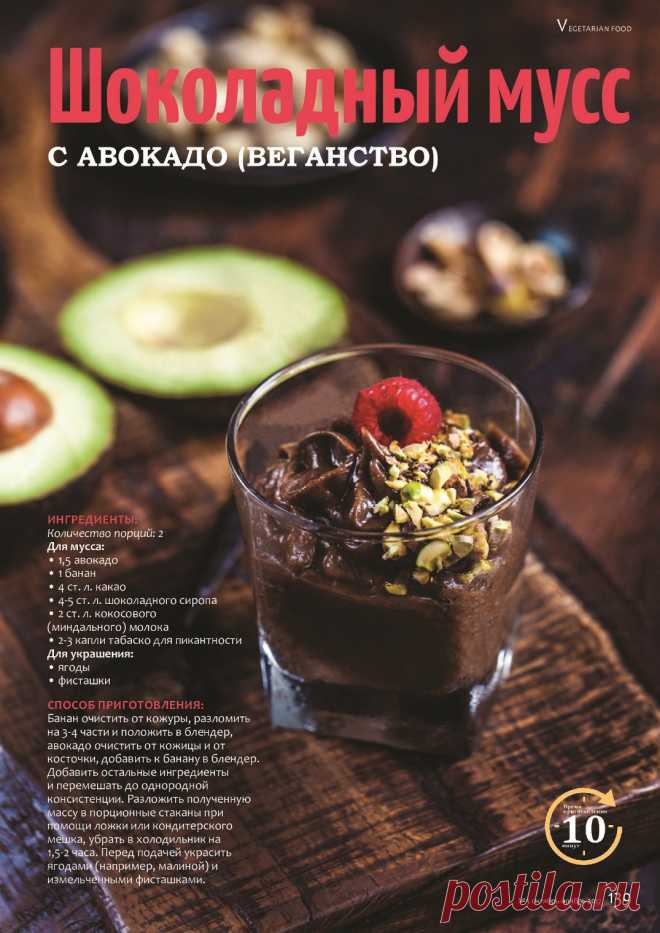 Шоколадный мусс с авокадо (веганство)