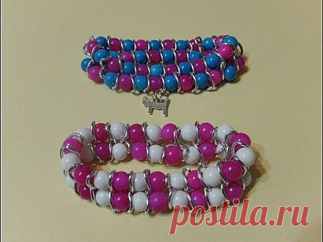 Pulseras con bolas y eslabones de cadenas. DIY - YouTube