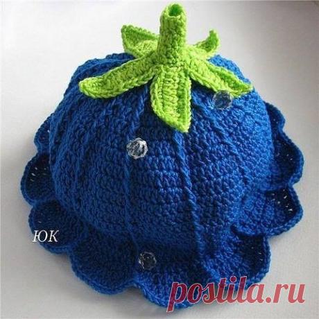 Шапочка-колокольчик, вяжем детям