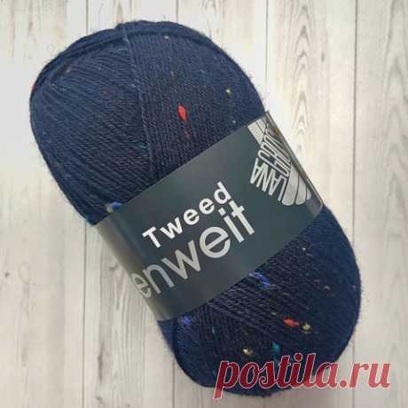 Пряжа Lana Grossa Meilenweit 100 Tweed 112 темно-синий – купить по низкой цене | Магазин пряжи и спиц Lana Bombic