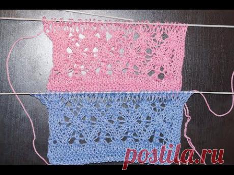 Вязание спицами. Схема 21. Ажурный узор с ромбами  ////   Knitting. Scheme. openwork pattern