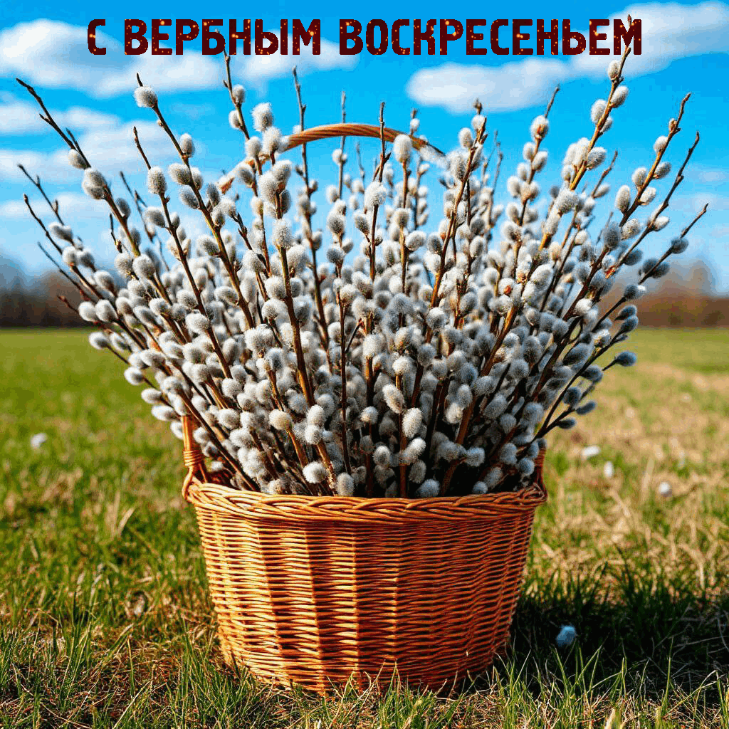 В такой чудесный праздник желаю, чтоб вместе с освященной вербой в ваш дом вошли благодать, достаток и радость. Открытки на Вербное воскресение!