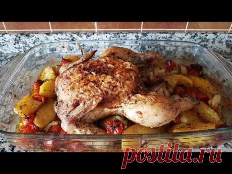 Курица в духовке с Картошкой и Помидорами Черри ! Обед для Всей Семьи !