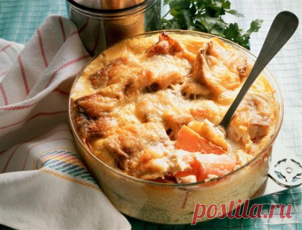 Картофель, запеченный с курицей в молоке
