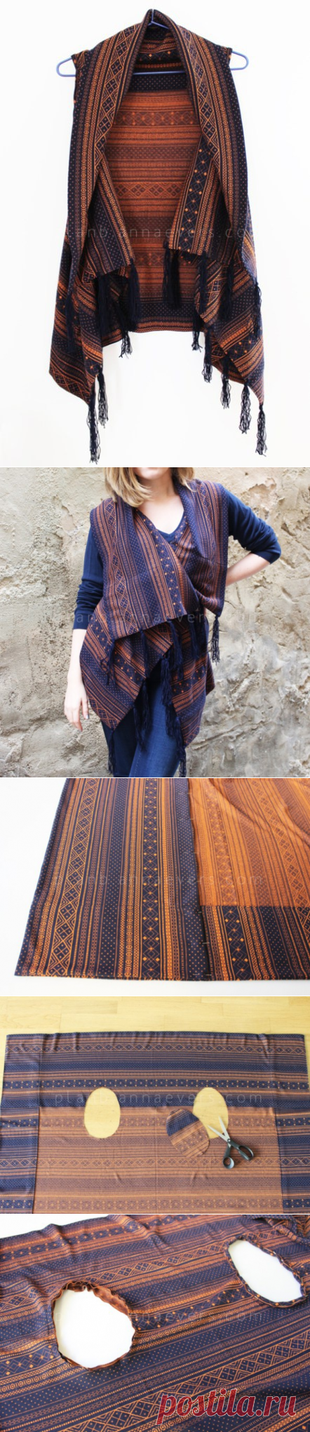 Жилет из шарфа diy / Шарфы / ВТОРАЯ УЛИЦА